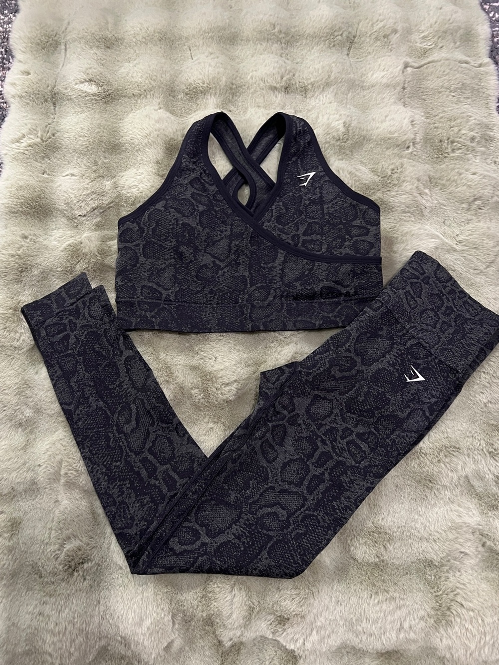 Gymshark Grey Black Adapt Animal Seamless Leggings